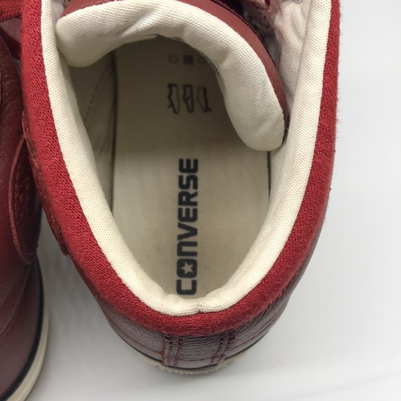 Converse All Star Street Hi Terra Red Leather Sneakers Men 8 Women 10 - Picture 7 of 9